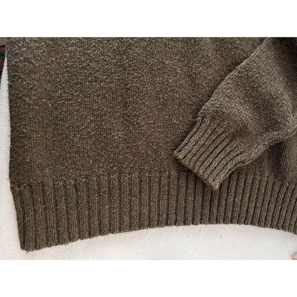 Polo Ralph Lauren Sweater Men's XXL Brown Knit Cotton Linen Blend Long Sleeve
